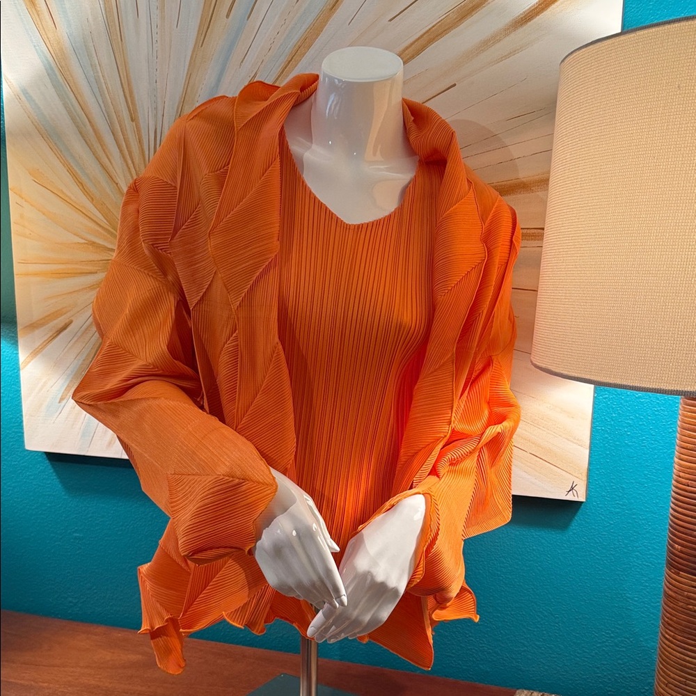 Vibrant Orange Women's jacket set
